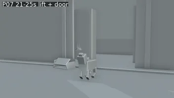 P07 Blender blockout: the boat lifts as the cat and store door enter the wide view.