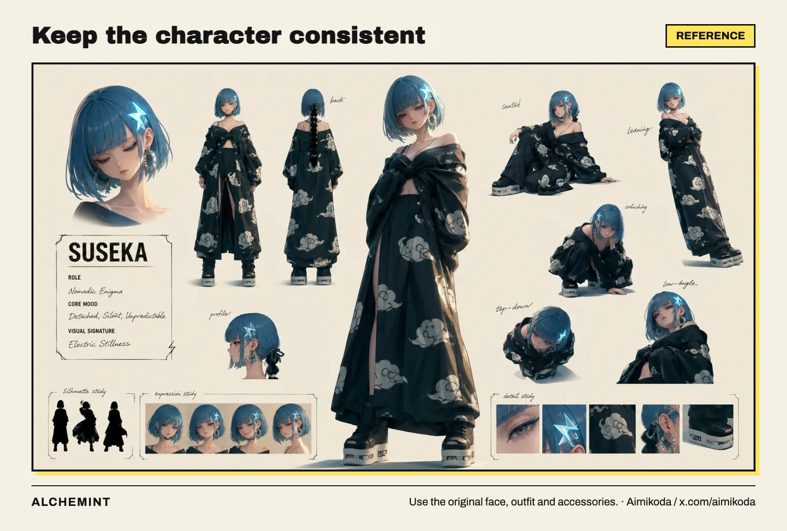 SUSEKA’s original character design sheet