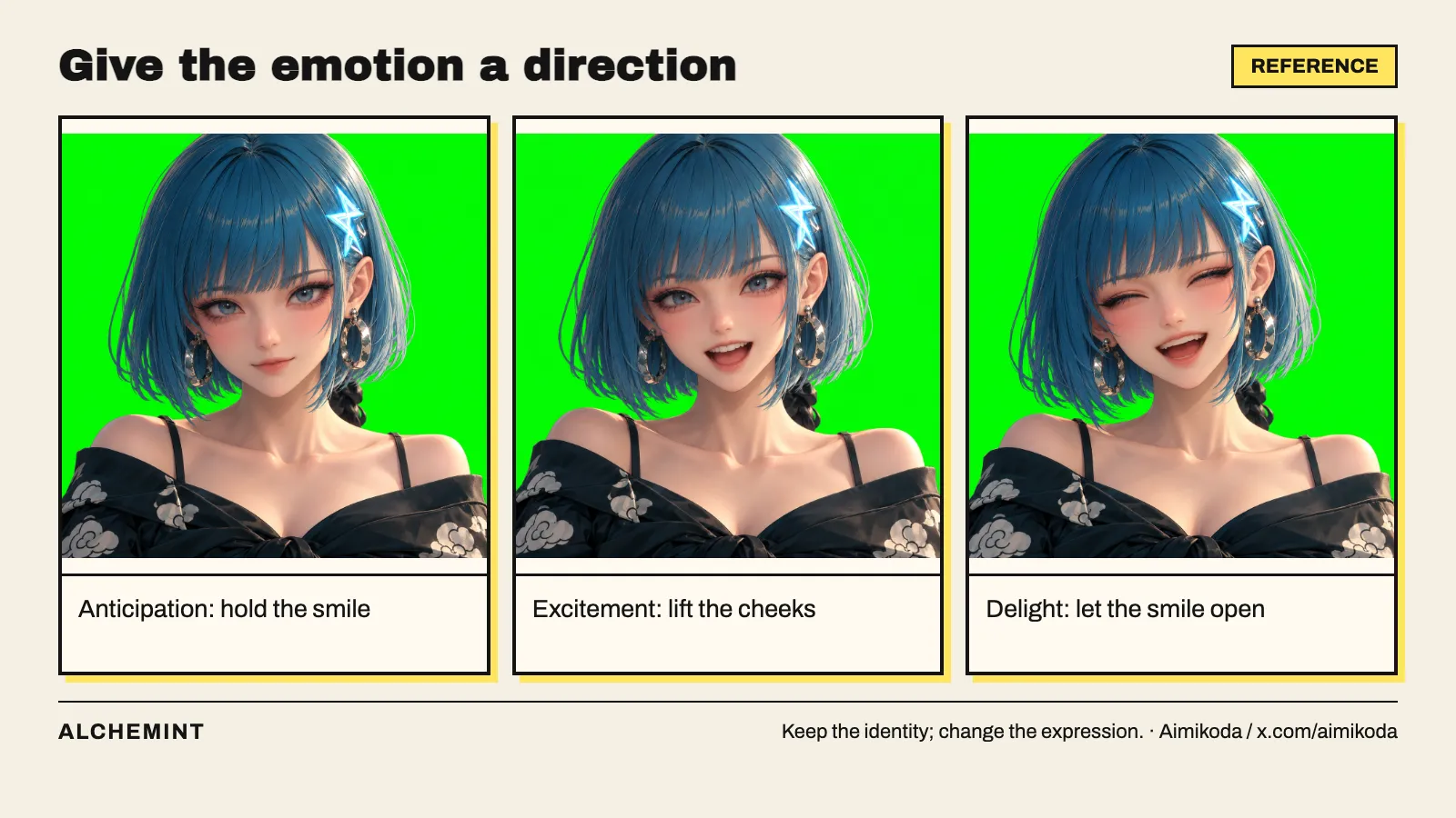SUSEKA expression references progressing from anticipation through excitement to delight